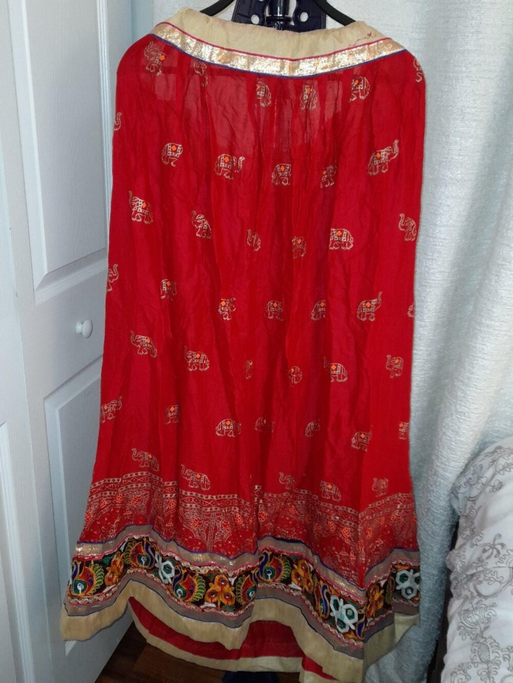 Red Maxi Skirt